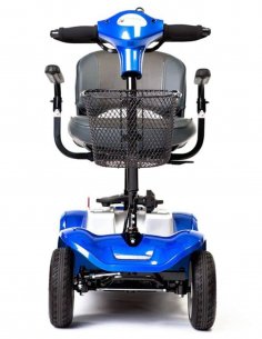 Face avant du scooter électrique handicapé PMR senior Kymco Mini LS en Bleu 2