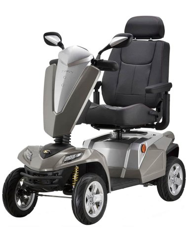 Face en biais du scooter électrique PMR senior et handicapé Kymco Maxer en Champagne