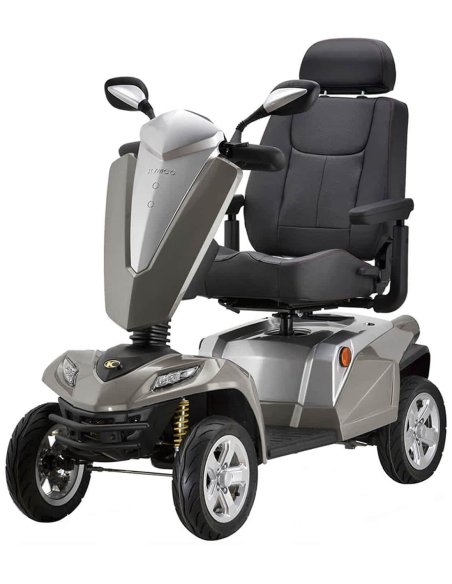 Face en biais du scooter électrique PMR senior et handicapé Kymco Maxer en Champagne
