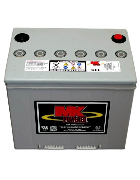 Batterie GEL 60Ah (en profil haut) de MK Powered pour scooter PMR senior, pour personne handicapée ou mobilité réduite