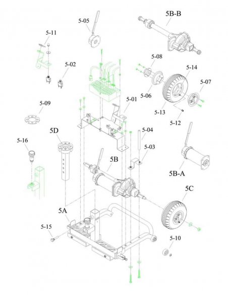 Les pièces détachées spécifique d’assemblage moteur pour le scooter électrique Freerider Cat 3, 4, FR168-3 et FR168-4