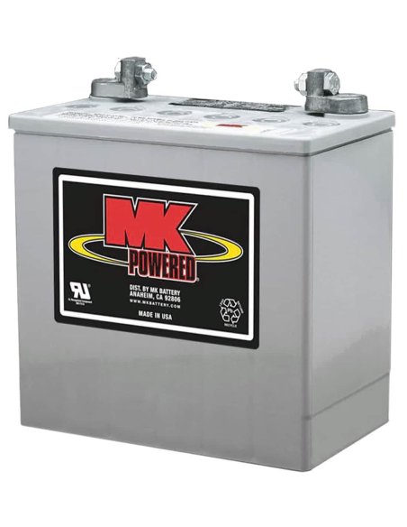 Batterie GEL 51Ah (en face) de MK Powered pour scooter électrique PMR senior et personne handicapée ou mobilité réduite