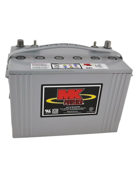 Batterie GEL 88Ah (en face) de MK Powered pour scooter électrique PMR, senior, pour personne handicapée ou mobilité réduite