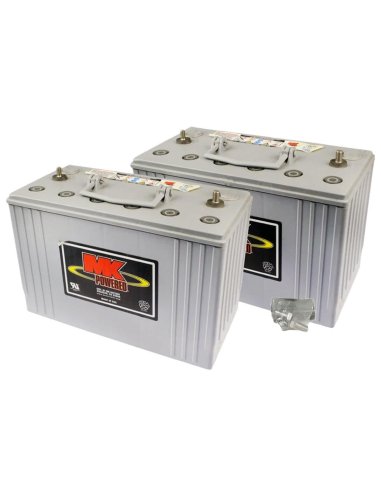 Paire de batteries GEL 97,6 Ah (poignée & visserie inclus) de MK Battery pour scooter électrique PMR, handicapé ou personne âgée