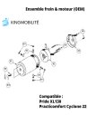 Ensemble frein et moteur pour  scooter électrique Pride XL130 et Practicomfort Cyclone 22