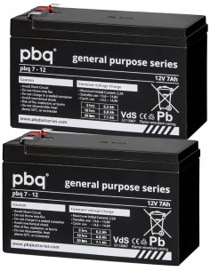 Deux batteries pbq 7Ah monte escalier Acorn, Handicare, Otolift, Stannah, Thyssen TK, Indépendance Royale et Prima Vital
