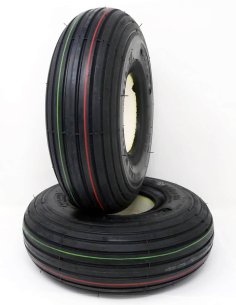 Deux pneus pleins à bandage en noire pour essuie avant de scooter électrique PMR Freerider Panther 3 et 4