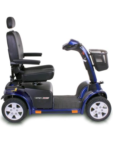 Côté droit du scooter PMR senior et handicapés Pride XL130 en bleu