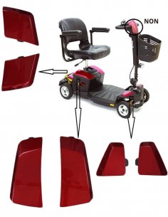 Ensemble d'enjoliveurs et caches carénage pour le scooter PMR senior Indépendance Royal Mini avec suspension