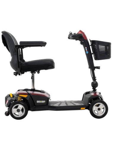 Côté gauche du scooter électrique pour senior Pride Endurance Li en rouge