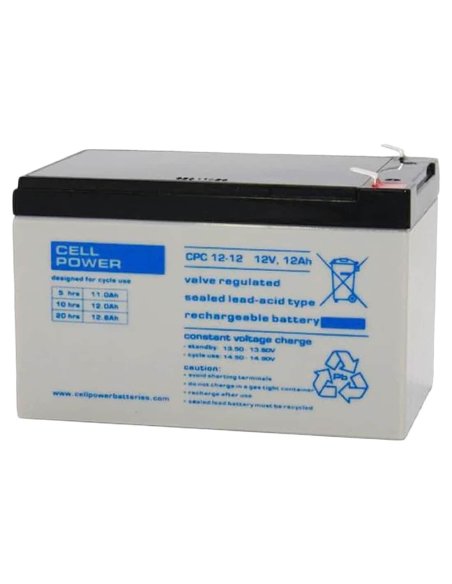 Batterie Cellpower CPC 12-12  spéciale traction pour scooter électrique PMR senior, personne handicapée et de mobilité Réduite