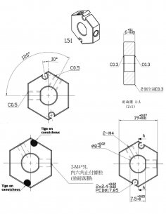 Bague, écrou, douille hexagonal pour scooter électrique handicapé PMR, senior ou mobilité réduite 2