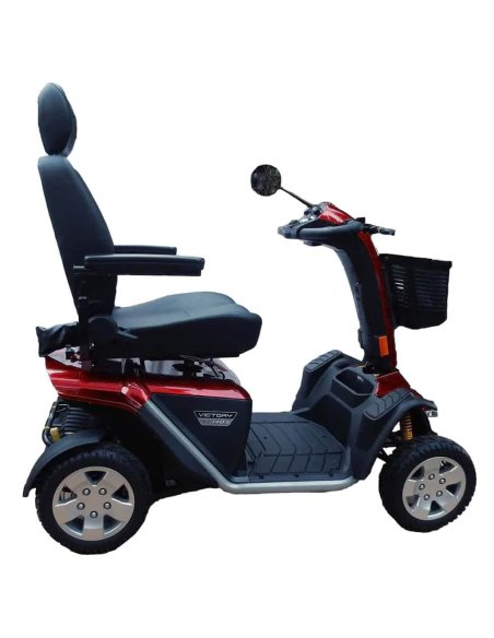 Côté droit du scooter électrique PMR senior Pride XL140S en rouge