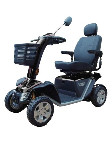 Face en biais droit du scooter électrique handicapé et PMR Pride XL140 en noir