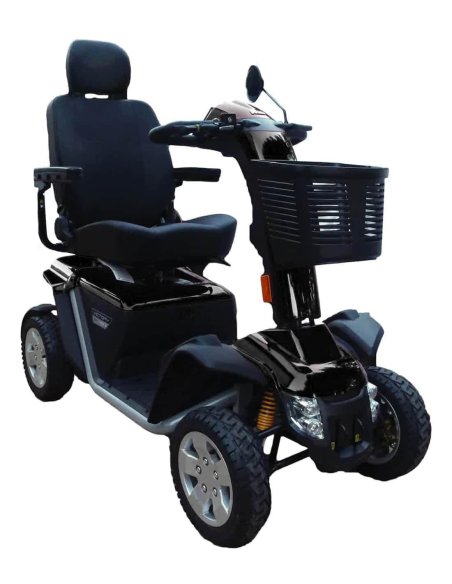 Face en biais du scooter électrique PMR et handicapé Pride XL 140 en noir