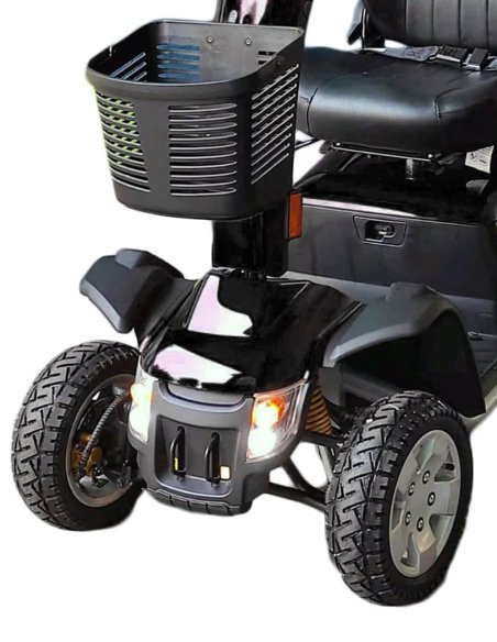 Vue de face en détail de scooter électrique Pride XL140 en noir