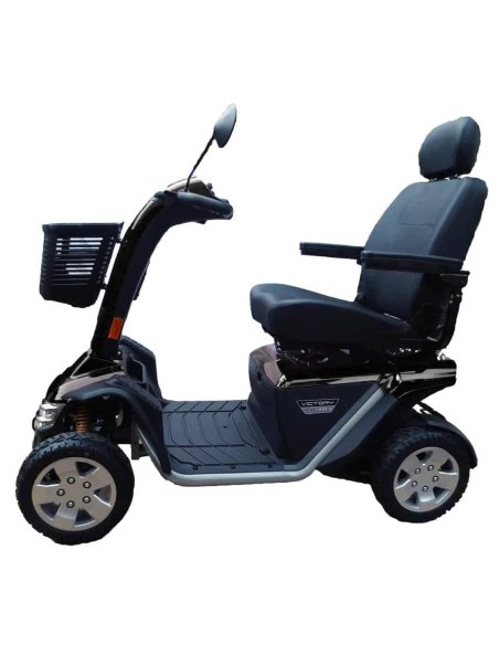 Côté gauche du scooter PMR pour handicapé et senior Pride XL 140S en noir