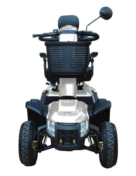 Face avant du scooter électrique pour personne handicapée Pride XL 140 et 140S en gris argent