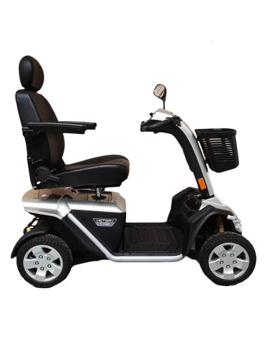 Côté droit du scooter électrique médical Pride XL140 en gris argent