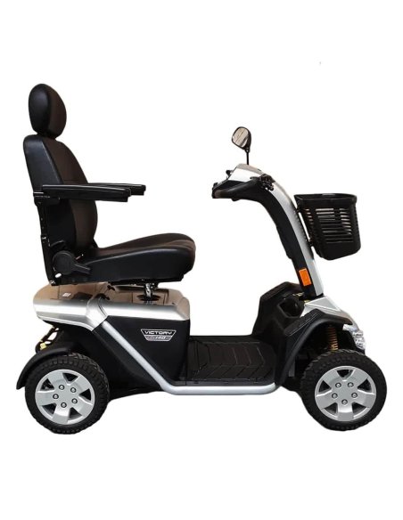 Côté droit du scooter électrique médical Pride XL140 en gris argent
