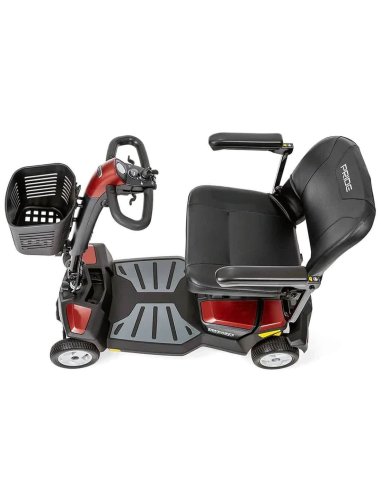 Vue de dessus du scooter de scooter senior et handicapé PMR Pride Endurance Li en rouge