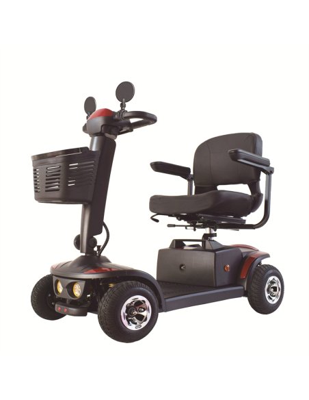 Face avant du scooter électrique handicapé KingMobilité City Smart en rouge