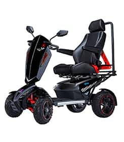 Scooter &eacute;lectrique de mobilit&eacute; r&eacute;duite PMR et handicap&eacute; Heartway S12X Monster en noir
