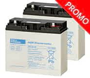 Deux batteries CPX 20Ah AGM de Cellpower pour le scooter handicapé Pride Elite Traveller Plus