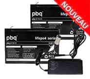 Deux batteries 15Ah lithium LiFePo4 et chargeur pour le scooter handicapé Invacare Colibri indoor, Lynx et Zoom