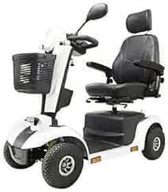 Scooter électrique de mobilité réduite et handicapé Mobilae Deluxe Elite en blanc
