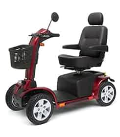 Scooter électrique de mobilité réduite et handicapé Pride Colt Pursuit en rouge
